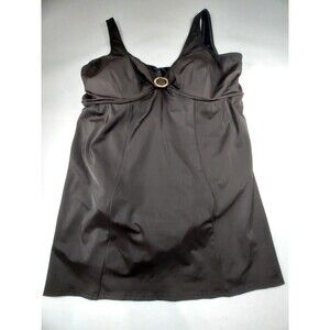 Lands End  Swim Suit Dress Plus Size 26W Black Modest One Piece Beach Wear